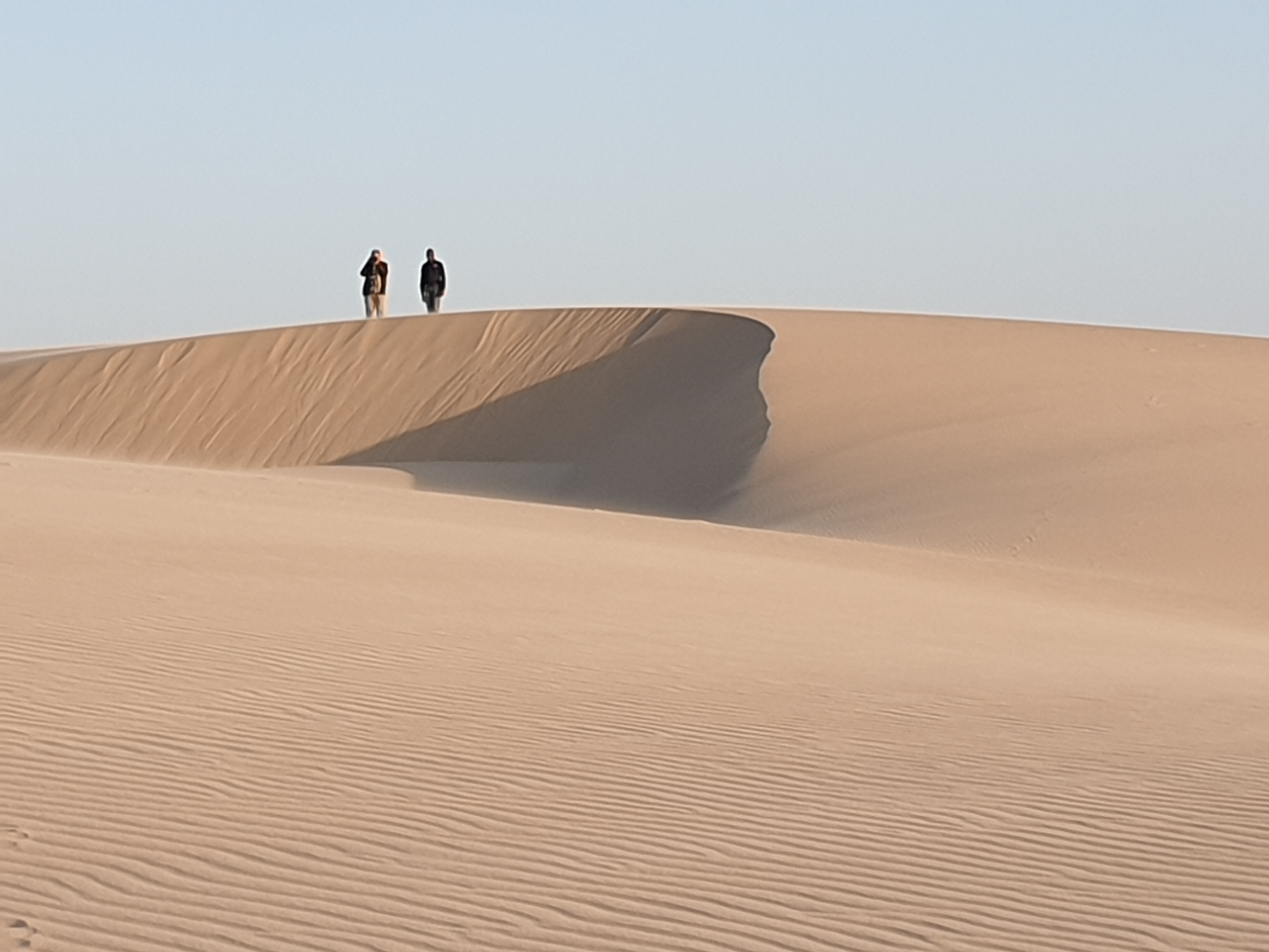 Autre exemple de dunes mouvantes comportant une ou plusieurs dépressions profondes.